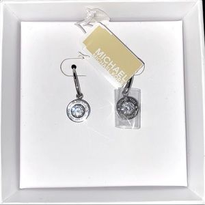 Michael Kors Women's Stainless Steel Drop Earrings With Crystal Accents